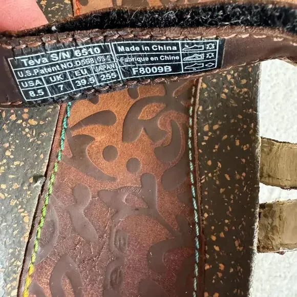 Teva Ventura Comfortable Brown Leather Sandals for Summer Size 8.5 - Picture 7 of 7